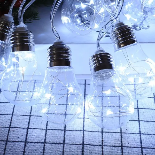 Solar String Light Outdoor Edison Vintage Plastic 10 Bulbs Hanging Waterproof St - £59.67 GBP