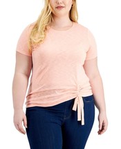 $45 International Concepts Womens Plus Size Ruched Top First Blush Size 1X - £8.04 GBP