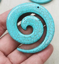 Double Carved-- Large Screw steering wheel  Focal Bead  60mm （2.4“）turquoise sto - £7.72 GBP