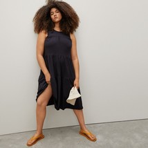 Everlane The Weekend Tiered Dress Sleeveless Low Back Scoop Neck Black S - £34.55 GBP