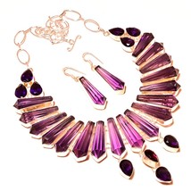 African Amethyst Gemstone Handmade Fashion Ethnic Necklace Jewelry 18&quot; SA 4389 - £28.46 GBP