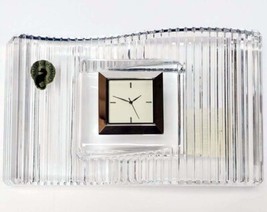 Ribbed Waterford Crystal Wavelength Curved Desk Clock Large Heavy IRELAN... - $2,382.18 MXN