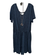 NWT LuLaRoe Large Blue Tie Dye Snakeskin Xanthe Romper W/Pockets &amp; Draws... - $41.57