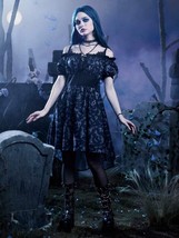 Beautiful Romwe Corpse Bride Cold Shoulder High Low Gothic SkullDress Si... - £14.37 GBP
