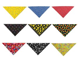 22&quot; Square Dog Bandanas 9 Dog Pattern Theme Designs To Choose Colorful Flair  - £7.86 GBP+