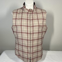 St John XL Vest Quilted Insulated Plaid and Satin - $65.00