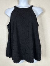 Torrid Womens Plus Size 1 (1X) Black Floral Lace Halter Tank Sleeveless Stretch - £15.82 GBP