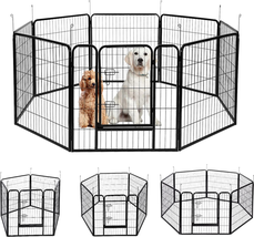 32&#39;&#39; 8 Panel Heavy Duty Metal Pet Fence Barrier Foldable Dog Puppy Cat - £148.30 GBP