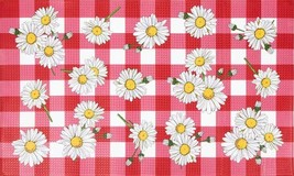 Anti-Fatigue PVC Floor Mat(18&quot;x30&quot;)DAISIES FLOWERS ON RED&amp;WHITE BUFFOLO ... - £19.48 GBP