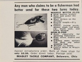 1954 Print Ad Wiggle Witch Plug &amp; Spin-O-Pop Fishing Lures Bradley Delaw... - $7.99