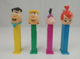 Vintage Lot of 4 Flintstones Pez Dispensers Fred, Barney, Pebbles, &amp; Din... - £9.12 GBP