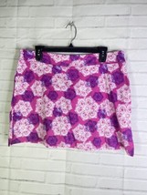 Tranquility Colorado Clothing Pink Purple White Skort Skirt Lined Womens Size L - £11.24 GBP