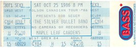 Vintage Bob Seger Ticket Stub Ottobre 25 1986 Toronto Maple Foglia Giardini - $39.58