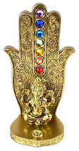5 15/16&quot; gold Ganesha Chakra Hand incense burner - $907.80 MXN