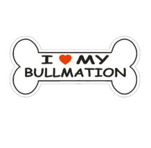 3&quot; love my bullmation dog bone bumper sticker decal usa made - £21.54 GBP