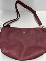 Remi / Reid Anthropologie Maroon Vegan Leather Crossbody Hobo Handbag NWOT - $58.41