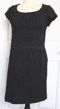 Lands End 8P Petite Black Cap Sleeve Knee Length Sheath Dress - $24.70