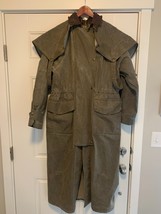 Vintage Outback Trading Co Canvas Duster Jacket Oilskin UNWAXED Size Medium - $96.66