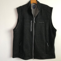 Johnnie O Wes Malibu Vest XL Gray Fleece Zip Pockets Collar Sleeveless Jacket - £20.96 GBP