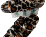 Leopard Print Fuzzy Slippers Double Buckle Flexible Outsole Secret Treas... - £4.65 GBP