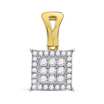 14kt Yellow Gold Womens Round Diamond Square Cluster Pendant 1/2 Cttw - £446.83 GBP