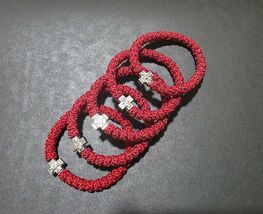 Red prayer rope, handmade 33 knot Christian bracelet, red brojanica, fai... - $7.49