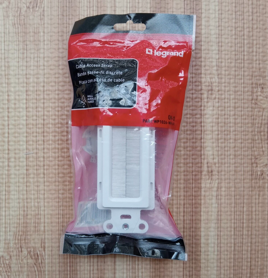 Legrand 1-Gang White Single Cable Access Strap Brush Standard Wall Plate... - $6.80
