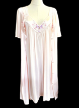 Vanity Fair Gown Robe Set Size M Pink Sleeveless Gown Short Sleeve Robe ... - £23.01 GBP