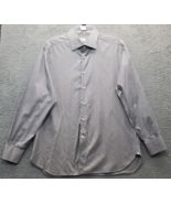 Ermenegildo Zegna Dress Shirt Mens Size 18 Multi Geo Printt Cotton Butto... - $23.21