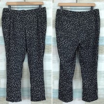 LOFT Drapey Marisa Dressy Joggers Crop Pants Black Floral Mid Rise Women... - $24.74