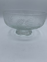Vintage Tiara Indiana Glass Spruce Pine Design Punch Bowl - £16.32 GBP