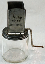 Vintage Androck Nut Meat Chopper Hazel Atlas Glass Jar Retro USA Made 1935 - £15.97 GBP