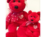 Secret the Valentine Bear Ty Beanie Baby &amp; Buddy Set MWMT Collectible Pl... - $24.95