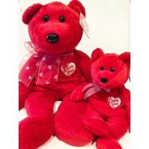 Secret the Valentine Bear Ty Beanie Baby & Buddy Set MWMT Collectible Plush 2pcs - £19.89 GBP