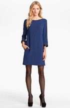 Rag &amp; Bone &#39;Harlow&#39; Leather Trim Shift Dress Sz 0 Air Force Blue - $125.14