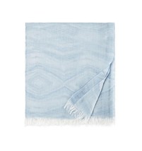 Sferra Glima Sky Blue Throw Blanket Fringed Lightweight Soft 51&quot;x 70&quot; Italy NEW - £76.32 GBP