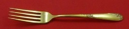 Sweetheart Rose Vermeil By Lunt Sterling Silver Regular Fork 7 1/4&quot; Gold - £85.94 GBP