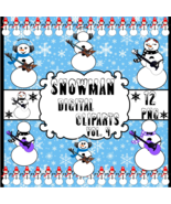 Snowman Vol. 4-Digital Clipart,Christmas,Craft,Snow,Scarf,Hat,Gift Card,... - $37.30 MXN
