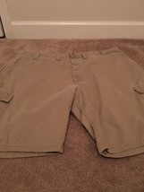 Men&#39;s Wrangler Casual Cargo Shorts Zip Button Pockets Khaki Size 44 - £26.09 GBP