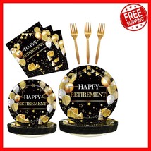 Complete 96 Pcs Disposable Dinnerware Set for Happy Retirement Celebrations - $576.72 MXN