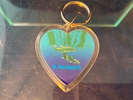 Florida Souvenir St. Pete Beach Dolphin Keychain Bag Clip Ocean Fish Heart - £9.58 GBP