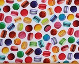 Cotton Macarons Macaroons Bakery Treats Sweets Fabric Print by the Yard ... - $11.95