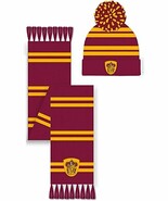 Harry Potter Gryffindor House Knitted Scarf  and hat Red and Yellow - $36.08