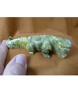 Y-LIZ-IG-256) Green Serpentine IGUANA LIZARD FIGURINE stone PERU healing... - $43.60 CAD