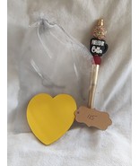 Coffee Lovers Beaded Fueled By Coffee Pen with Heart Notepad  - €6,99 EUR