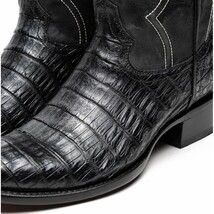 Marco Di Milano Genuine Caiman Belly Skin Cowboy Boot Phoenix Black image 4