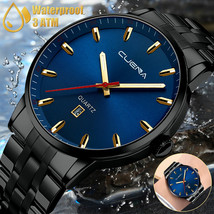Men&#39;S Quartz Stainless Steel Watch Fashion Waterproof Sport Business Wri... - £19.41 GBP