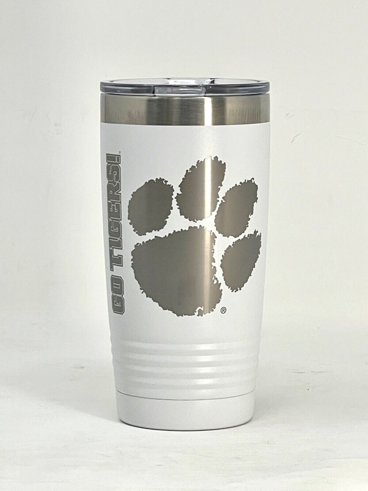 Primary image for Clemson PAW White 20oz Double Wall Insulated Stainless Steel Tumbler Great Gift