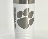 Clemson PAW White 20oz Double Wall Insulated Stainless Steel Tumbler Gre... - £19.74 GBP