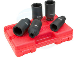 5pcs 1/2in Square Large Metric 30-36mm Extra Deep Impact Axle Sockets - £33.14 GBP